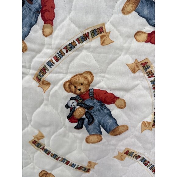 Teddy Bear Quilting Fabric Panel reversible 46”w x 104” long - Picture 2 of 8